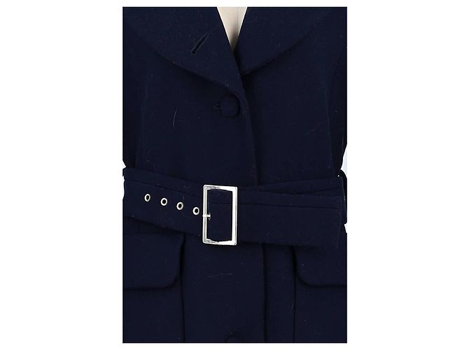 Claudie Pierlot Abrigo de lana azul marino - vista 3