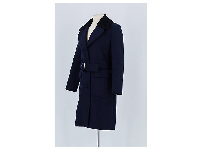 Claudie Pierlot Abrigo de lana azul marino - vista 4