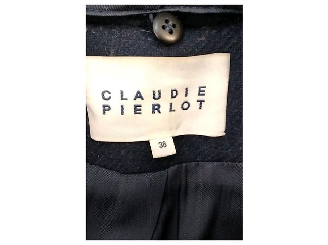 Claudie Pierlot Abrigo de lana azul marino - vista 7