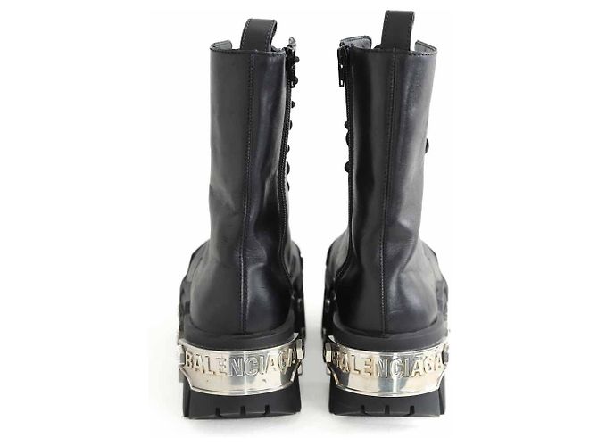 Balenciaga Stivali Bulldozer in pelle nera Nero - vista 2