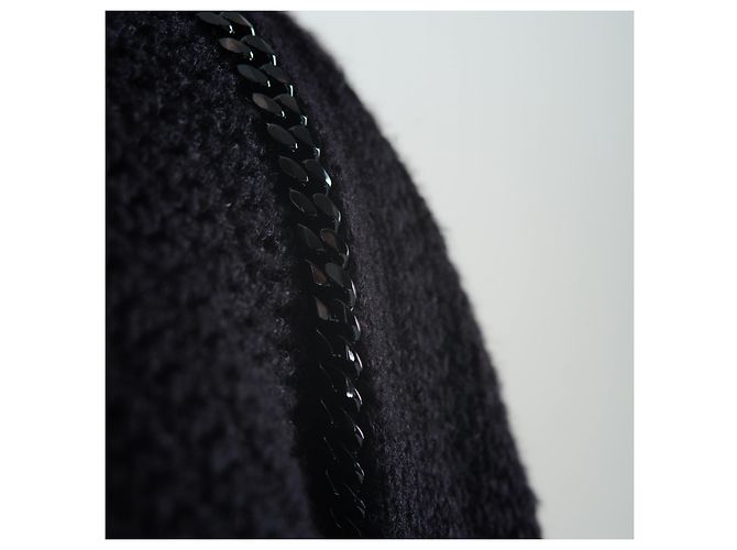 Schwarzer langer College-Cardigan mit Kettenbesatz von Saint Laurent - Ansicht 5