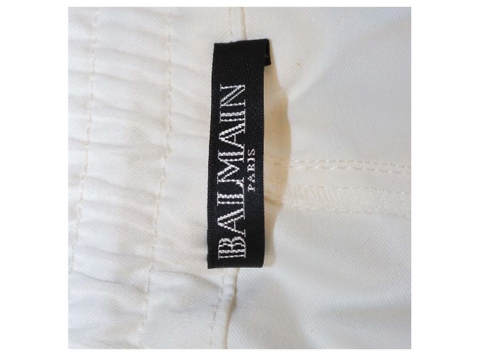 Calças de moletom em mistura de algodão creme com detalhes em zíper Balmain - vista 5
