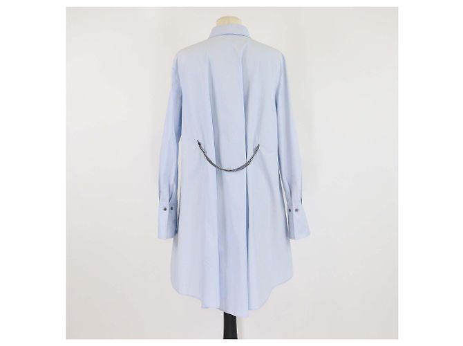 Camisa larga de popelina con logo de cuentas azul claro Karl Lagerfeld - vista 3