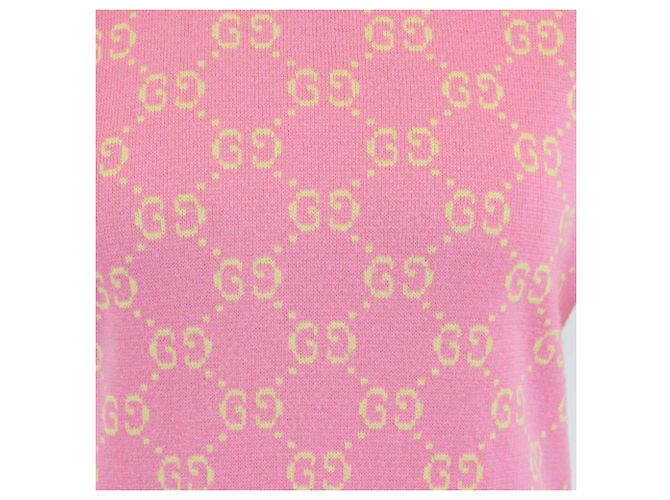 Gucci Pink/Yellow Strick GG Jacquard Tops - Ansicht 4