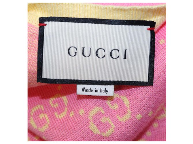 Gucci Pink/Yellow Strick GG Jacquard Tops - Ansicht 5