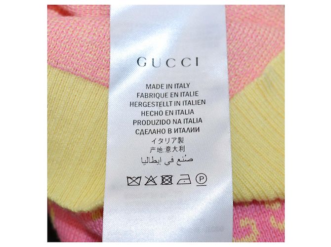 Gucci Pink/Yellow Strick GG Jacquard Tops - Ansicht 6