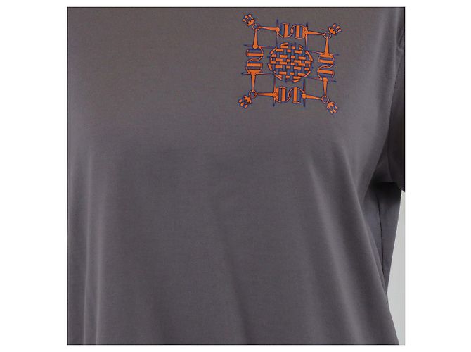 Hermès Camiseta Mini Mors de Algodón Gris Pierre de Hermes - vista 4