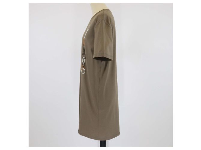 Hermès Vestido camiseta de algodón Hermes Gris Etoupe Efecto Caleidoscopio - vista 2