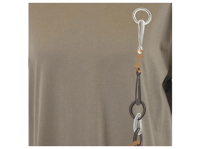 Hermès Vestido camiseta de algodón Hermes Gris Etoupe Efecto Caleidoscopio - vista 4