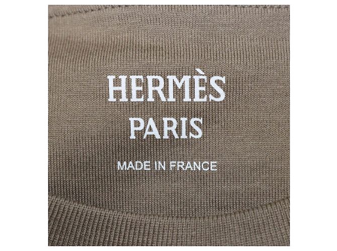 Hermès Vestido camiseta de algodón Hermes Gris Etoupe Efecto Caleidoscopio - vista 5