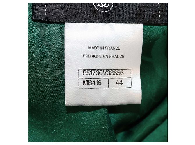 Chanel grüne Tweed-Jacke mit Drehverschluss - Ansicht 6