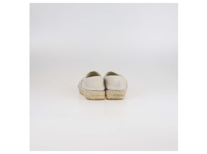 Chanel Espadrilles aus Canvas in Off-White/Schwarz mit CC-Kappe Aus weiß - Ansicht 5