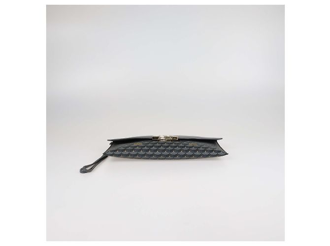 Fauré Le Page Clutch Parade de lona recubierta gris y cuero Faure Le Page - vista 4