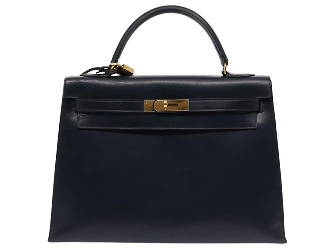 Hermès Hermes Kelly Black Box Calf with Gold Hardware 32 Marineblau - Ansicht 2