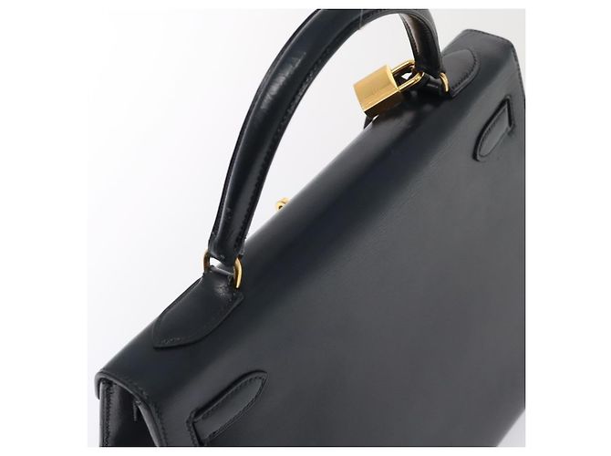 Hermès Hermes Kelly Black Box Calf with Gold Hardware 32 Marineblau - Ansicht 6