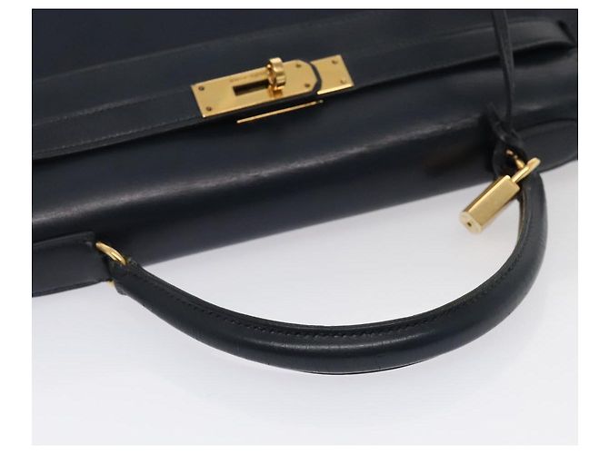 Hermès Hermes Kelly Black Box Calf with Gold Hardware 32 Marineblau - Ansicht 7
