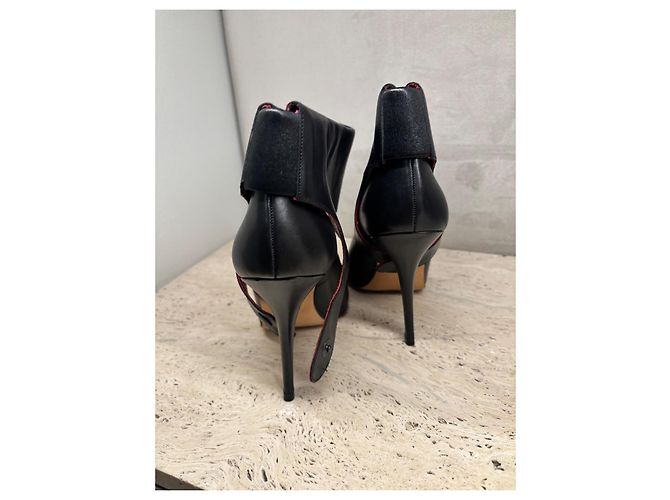 Stivaletti Manolo Blahnik in pelle nera Nero - vista 3