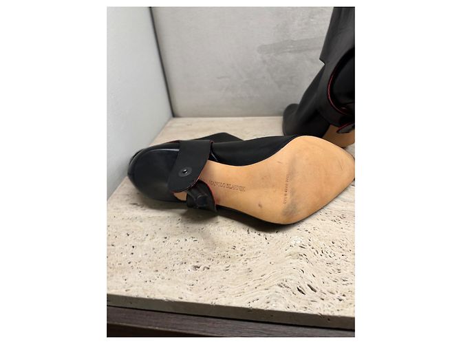 Stivaletti Manolo Blahnik in pelle nera Nero - vista 4