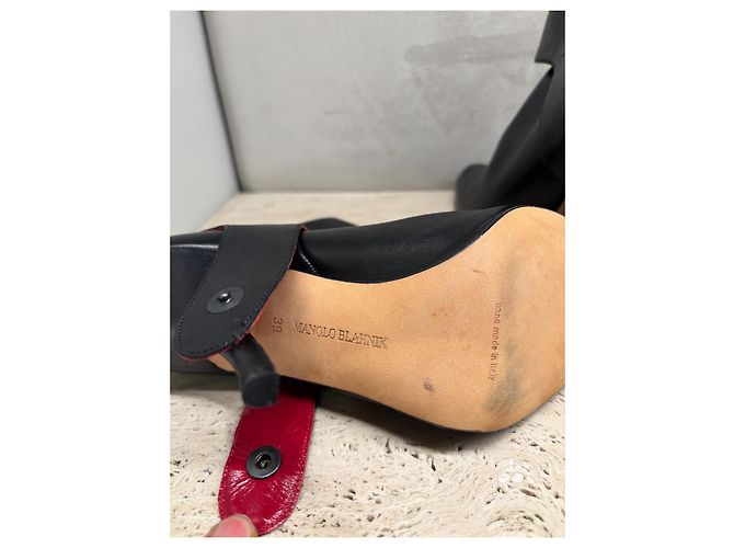 Stivaletti Manolo Blahnik in pelle nera Nero - vista 5