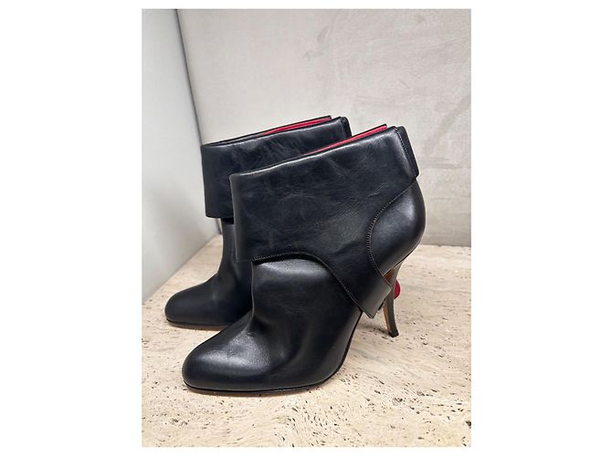 Stivaletti Manolo Blahnik in pelle nera Nero - vista 6