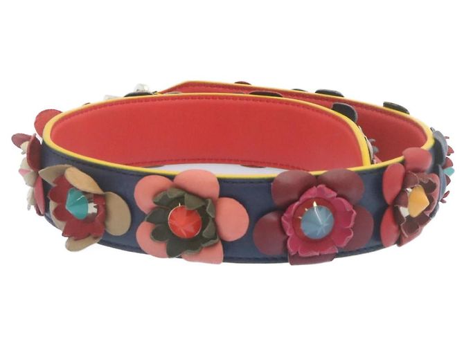 Fendi Flowerland Strap You Shoulder Strap Studded Leather - view 3