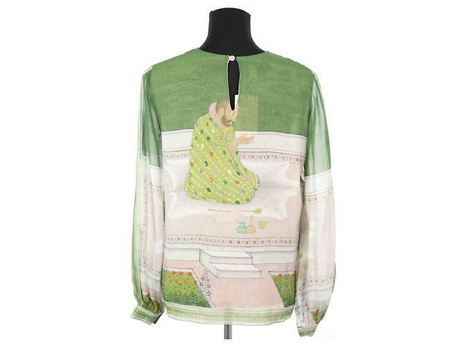 Giambattista Valli Grüne Seidenbluse - Ansicht 4