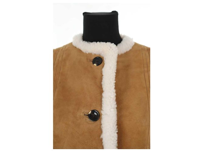Soeur Brown leather sleeveless coat - view 2