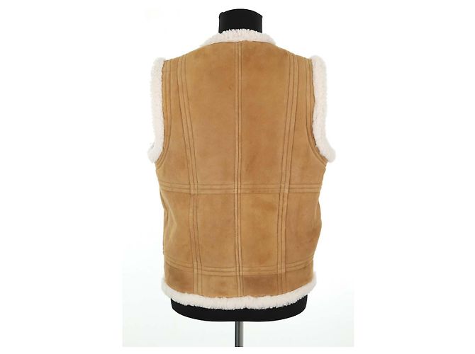 Soeur Brown leather sleeveless coat - view 4