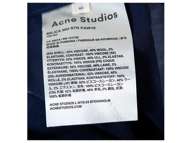 Acne Studios Milica Wool-Blend Pants Navy - view 7