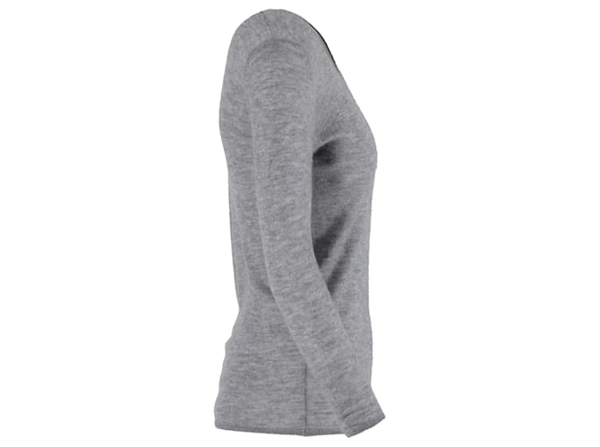 Grau Cashmere V-Ausschnitt Pullover von Brunello Cucinelli - Ansicht 2