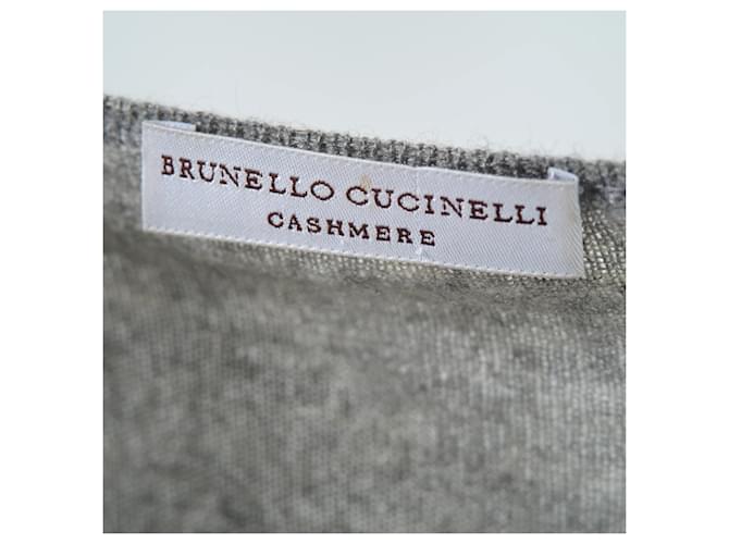 Grau Cashmere V-Ausschnitt Pullover von Brunello Cucinelli - Ansicht 4