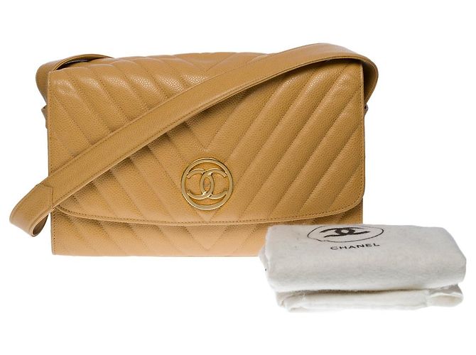 Borsa CHANEL in Pelle Beige - 103014 - vista 3