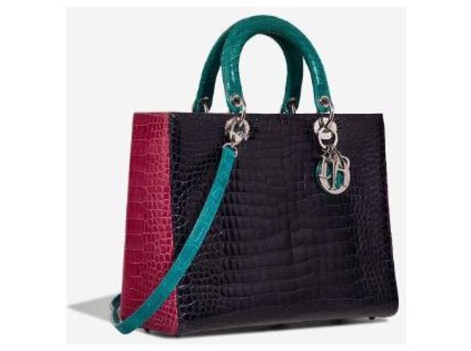Borsa DIOR Lady Dior in Pelle Esotica Viola - 103013 Porpora - vista 3