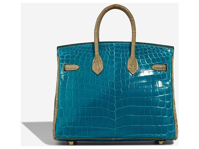 Hermès HERMES Birkin 25 Tasche aus exotischem Leder Grau - 102990 - Ansicht 3
