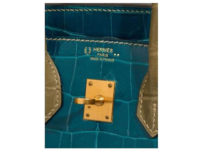 Hermès HERMES Birkin 25 Tasche aus exotischem Leder Grau - 102990 - Ansicht 5