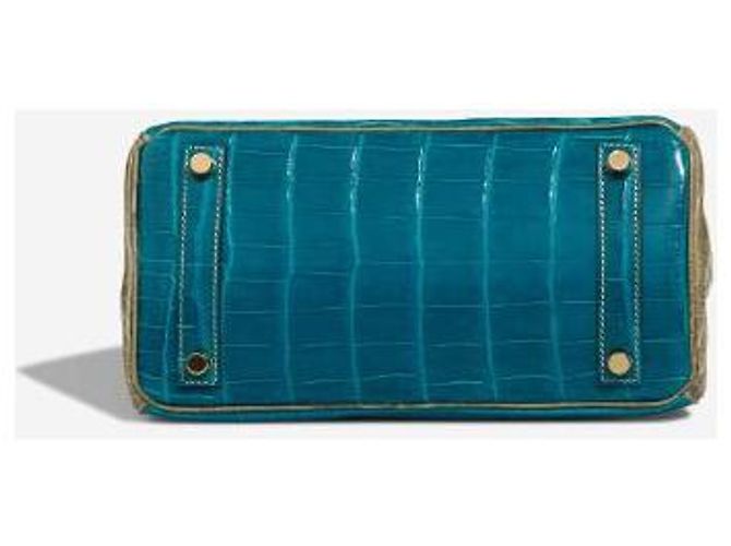 Hermès HERMES Birkin 25 Tasche aus exotischem Leder Grau - 102990 - Ansicht 9