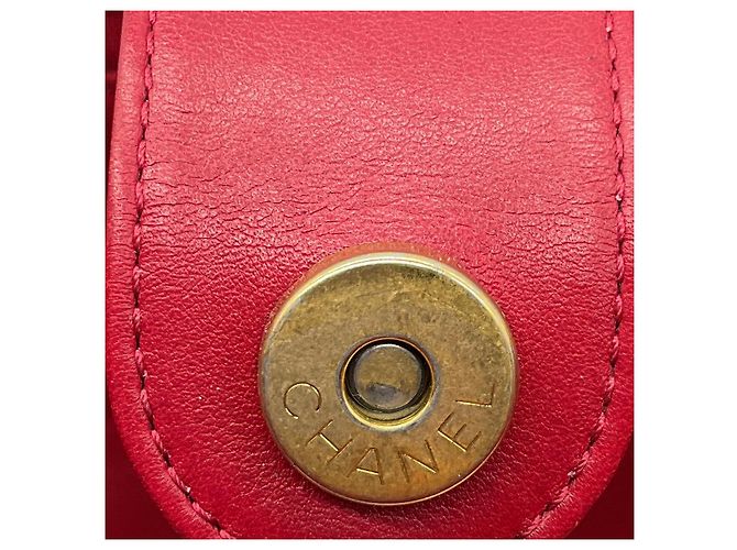 Borsa Bucket Boy in pelle di vitello trapuntata Chanel rossa / hardware dorato Rosso - vista 12
