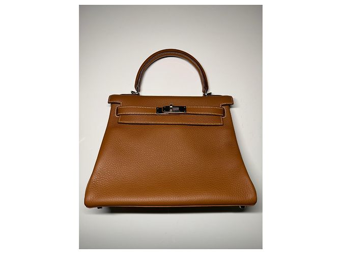 Hermès Kelly 28 Togo Gold Palladium Kamel - Ansicht 2