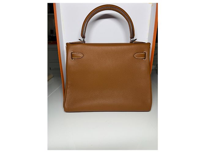Hermès Kelly 28 Togo Gold Palladium Kamel - Ansicht 3