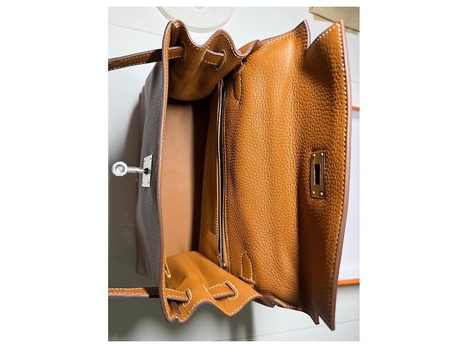 Hermès Kelly 28 Togo Gold Palladium Kamel - Ansicht 6