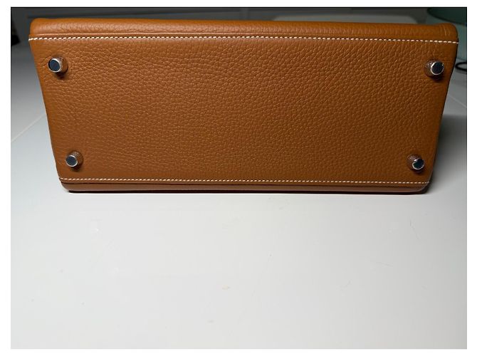 Hermès Kelly 28 Togo Gold Palladium Kamel - Ansicht 9