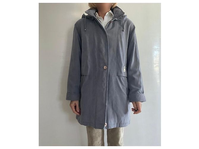 Autre Marque Parka o abrigo acolchado azul-gris con capucha en microfibra talla 38-40 - vista 11
