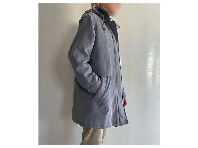 Autre Marque Parka o abrigo acolchado azul-gris con capucha en microfibra talla 38-40 - vista 12
