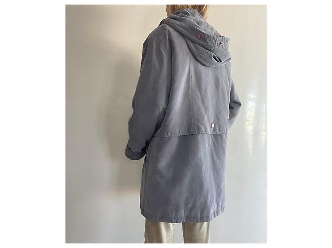 Autre Marque Parka o abrigo acolchado azul-gris con capucha en microfibra talla 38-40 - vista 13