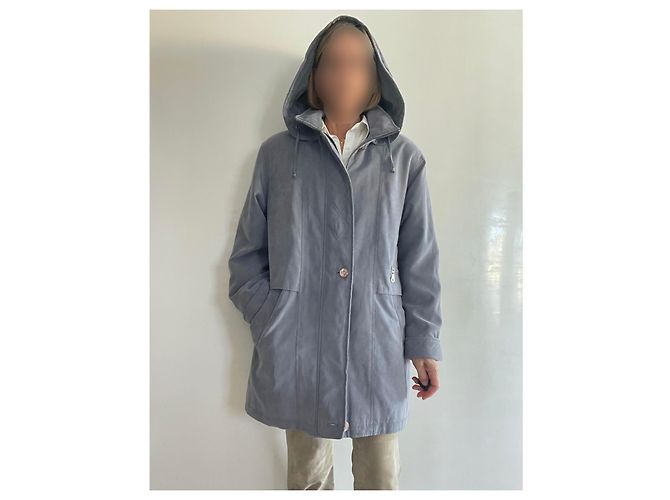 Autre Marque Parka o abrigo acolchado azul-gris con capucha en microfibra talla 38-40 - vista 14