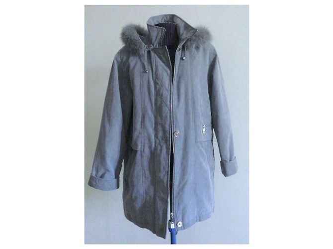 Autre Marque Parka o abrigo acolchado azul-gris con capucha en microfibra talla 38-40 - vista 20