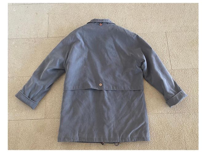 Autre Marque Parka o abrigo acolchado azul-gris con capucha en microfibra talla 38-40 - vista 3