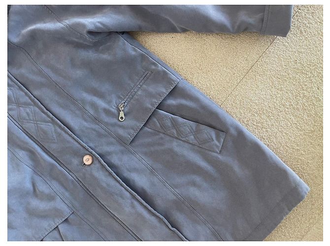 Autre Marque Parka o abrigo acolchado azul-gris con capucha en microfibra talla 38-40 - vista 4