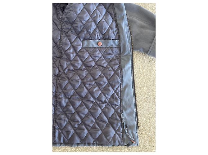 Autre Marque Parka o abrigo acolchado azul-gris con capucha en microfibra talla 38-40 - vista 6