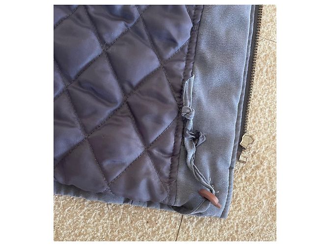 Autre Marque Parka o abrigo acolchado azul-gris con capucha en microfibra talla 38-40 - vista 7